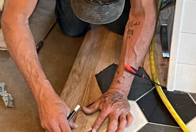 Wood and tile installation